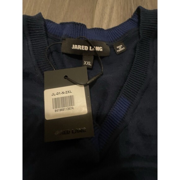 Jared Lang Sweater Mens XXL Blue Solid Pullover Sweatshirt 100% Cotton NWT - Picture 3 of 9